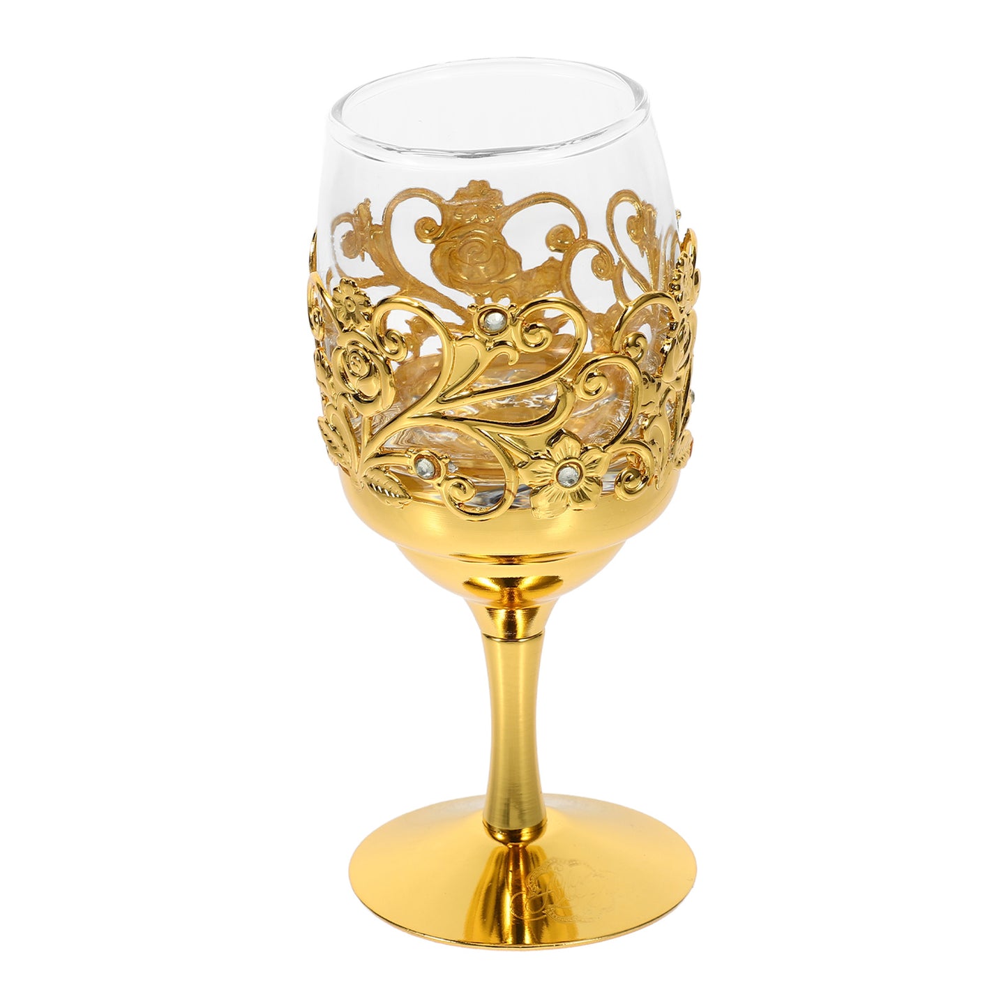 Retro Vintage Liquor Cup, Small Metal Glass Wine Cup, Compact, Lightweight, and Reusable for Home Bar
