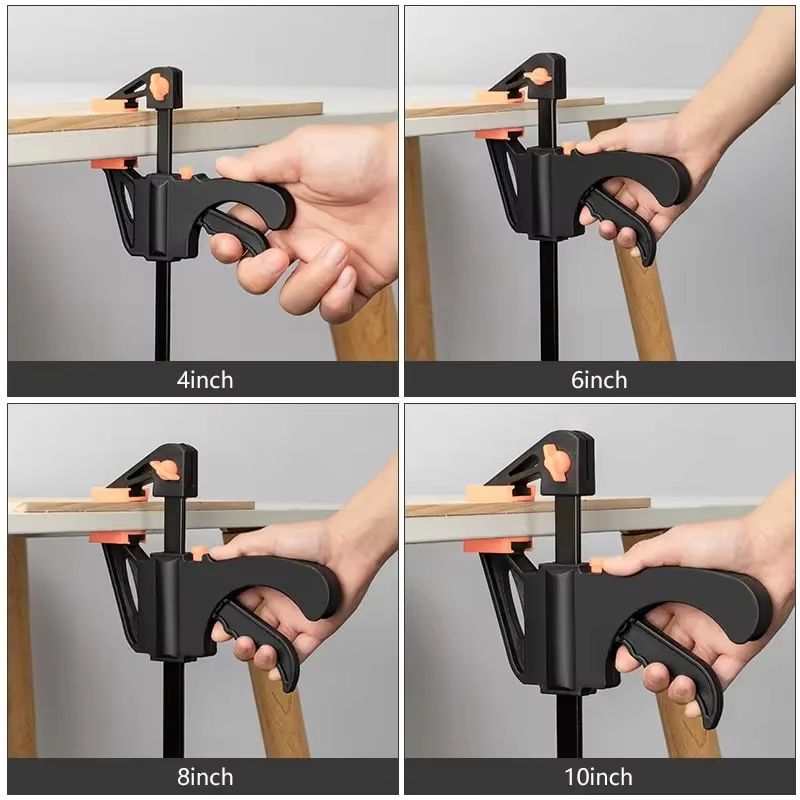 Woodworking Quick Bar Clamp Set  HeavyDuty 4Inch Ratchet Release Clips For DIY Carpentry  Hand Tool 1