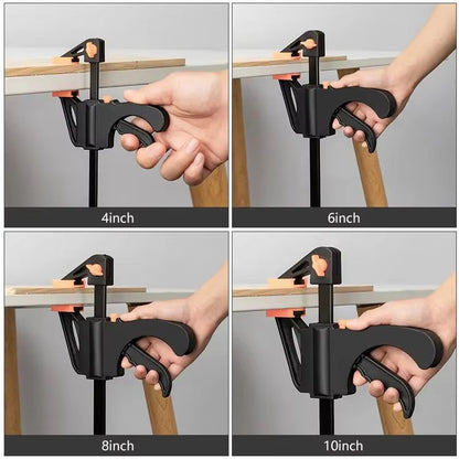 Woodworking Quick Bar Clamp Set  HeavyDuty 4Inch Ratchet Release Clips For DIY Carpentry  Hand Tool 1