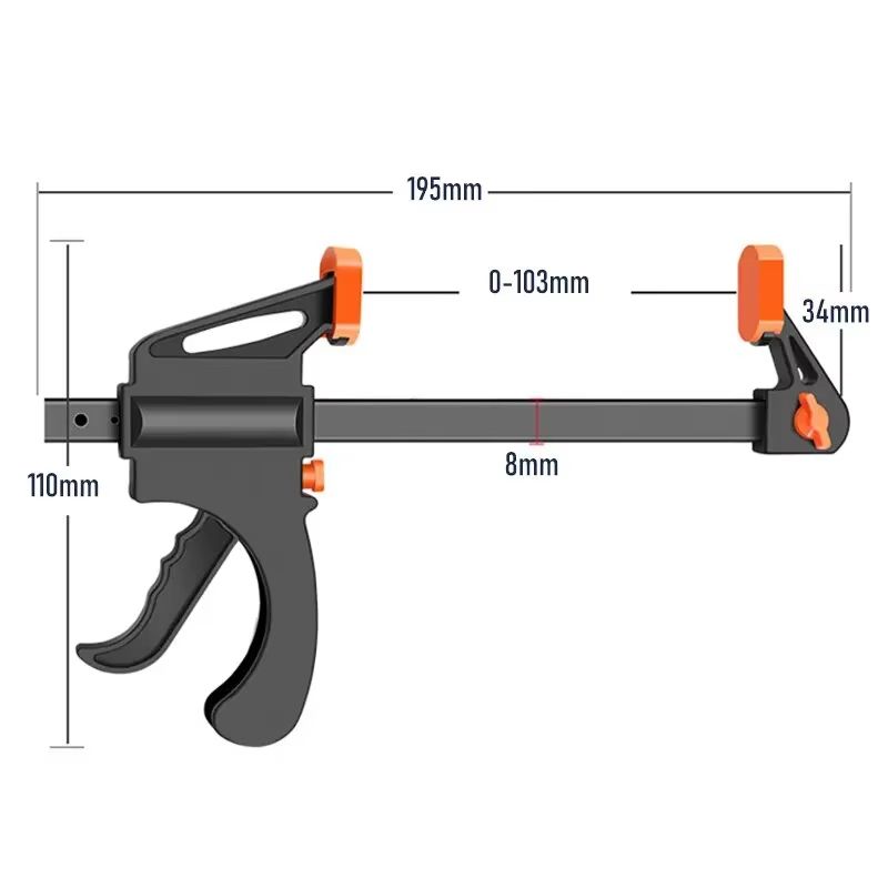 Woodworking Quick Bar Clamp Set  HeavyDuty 4Inch Ratchet Release Clips For DIY Carpentry  Hand Tool 2