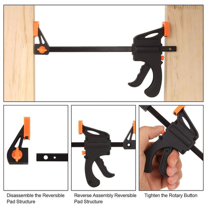 Woodworking Quick Bar Clamp Set  HeavyDuty 4Inch Ratchet Release Clips For DIY Carpentry  Hand Tool 4