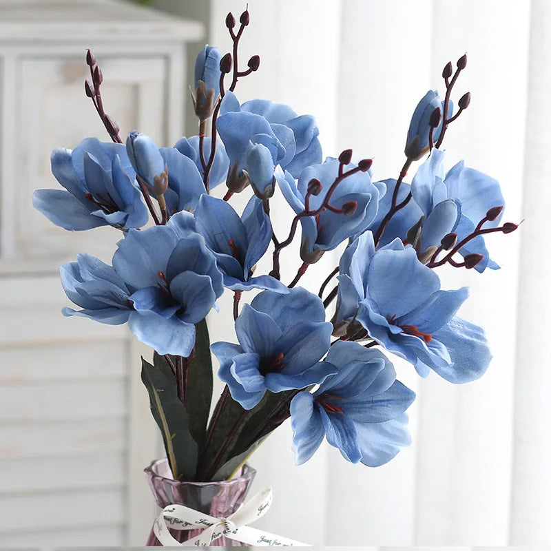 High Quality Artificial Flowers Autumn Magnolia Decoration Home Decor Flower Accessories 9