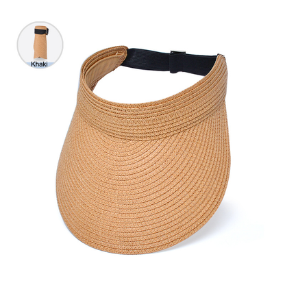 Foldable Straw Visor For Women Breathable Woven Summer Hat Adjustable Black Headband For Travel And 4