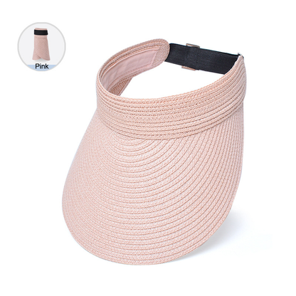 Foldable Straw Visor For Women Breathable Woven Summer Hat Adjustable Black Headband For Travel And 7
