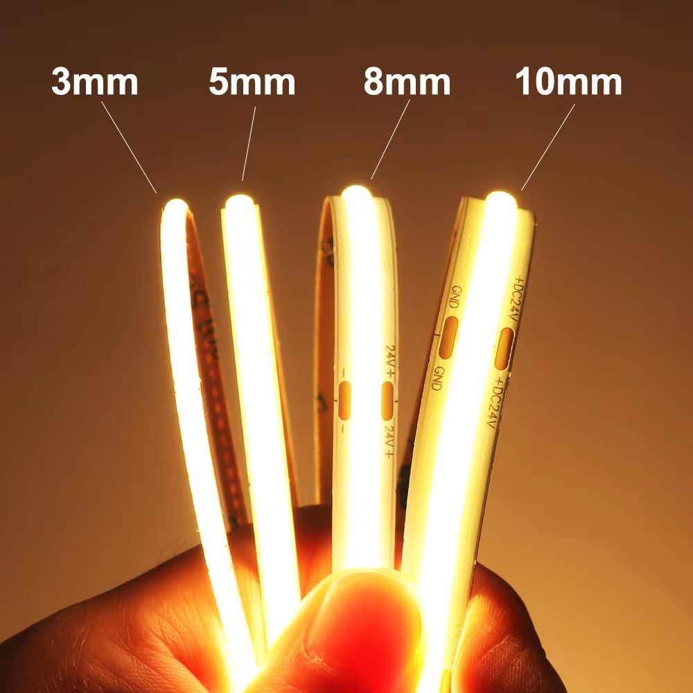 LumiFlex COB LED Strip Light – 3mm/5mm Ultra-Slim Dimmable 12V/24V High-CRI Lighting