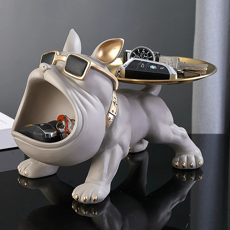 Home Decor Bulldog Figurine Resin Dog Statue Storage Box Animal Ornament Art Sculpture Puppy Figuri 1