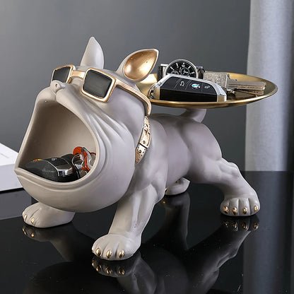 Home Decor Bulldog Figurine Resin Dog Statue Storage Box Animal Ornament Art Sculpture Puppy Figuri 1