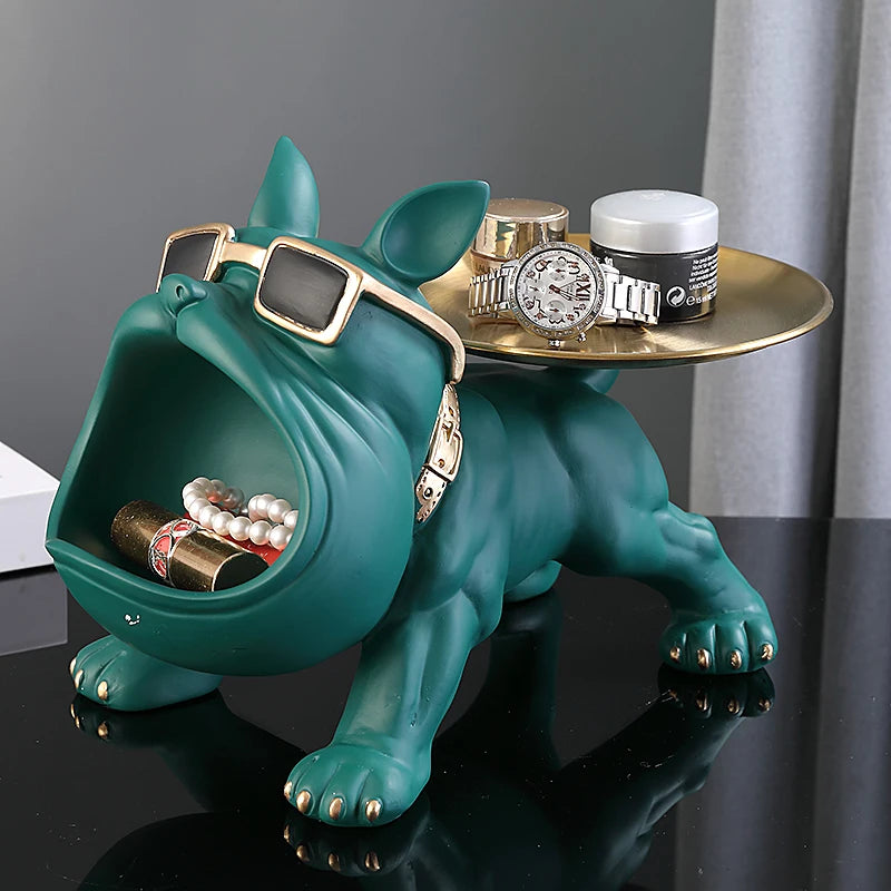 Home Decor Bulldog Figurine Resin Dog Statue Storage Box Animal Ornament Art Sculpture Puppy Figuri 2