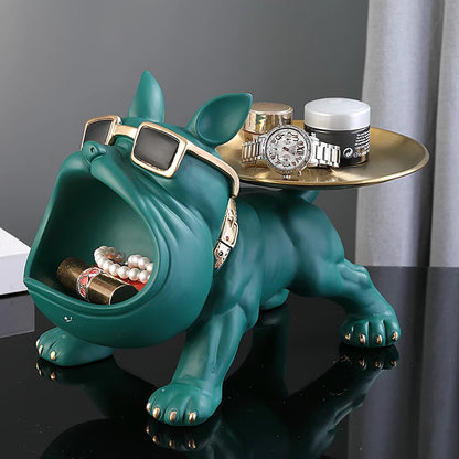 Home Decor Bulldog Figurine Resin Dog Statue Storage Box Animal Ornament Art Sculpture Puppy Figuri 2