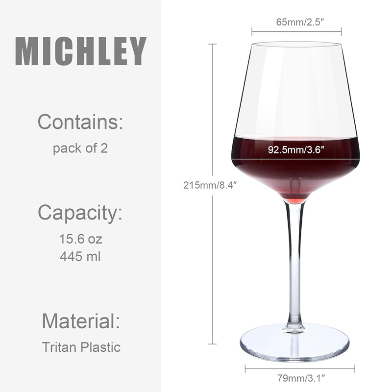 Unbreakable Tritan Plastic Wine Glasses, 2/4/6PCS Set, Floating Pool Goblets for Party, Transparent