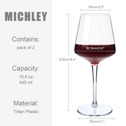 Unbreakable Tritan Plastic Wine Glasses, 2/4/6PCS Set, Floating Pool Goblets for Party, Transparent