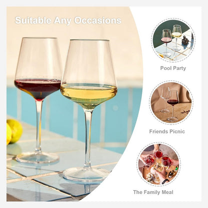 Unbreakable Tritan Plastic Wine Glasses, 2/4/6PCS Set, Floating Pool Goblets for Party, Transparent