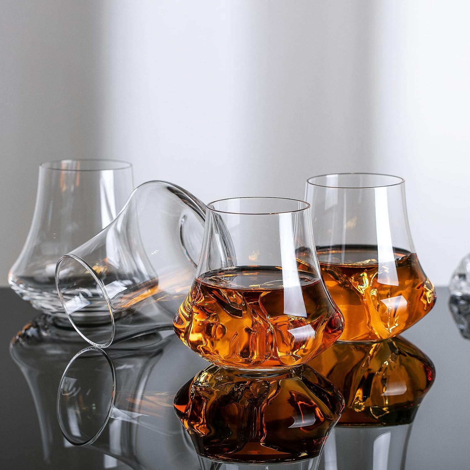 Crafted Lead-Free Crystal Glass, Stemless Barware Set of 2 or 6, for Whiskey, Wine, and Water, Ideal Women's Gift