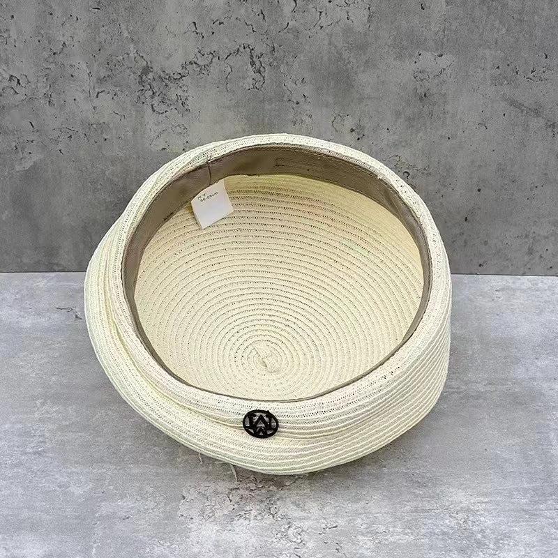Elegant Straw Fedora, Women's Fashion Summer Beret, Retro Casual Painter Hat, Fine Stereotype Celebrity Style.