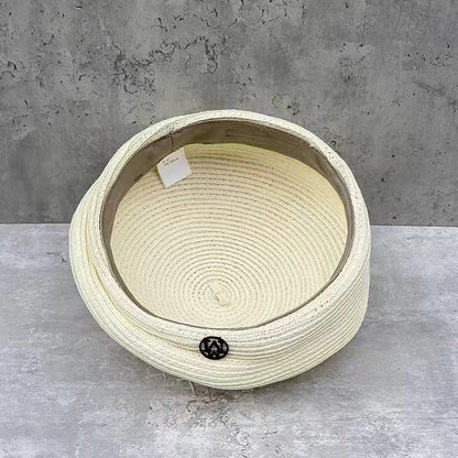 Elegant Straw Fedora, Women's Fashion Summer Beret, Retro Casual Painter Hat, Fine Stereotype Celebrity Style.