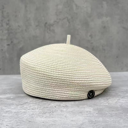 Elegant Straw Fedora, Women's Fashion Summer Beret, Retro Casual Painter Hat, Fine Stereotype Celebrity Style.