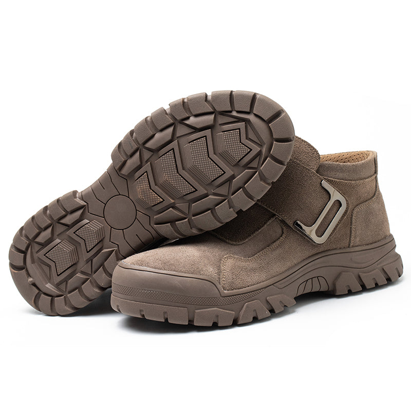 Indestructible Men Work Safety Shoes with Steel Toe, Anti-Smashing Puncture Proof Construction Boots for Heavy-Duty