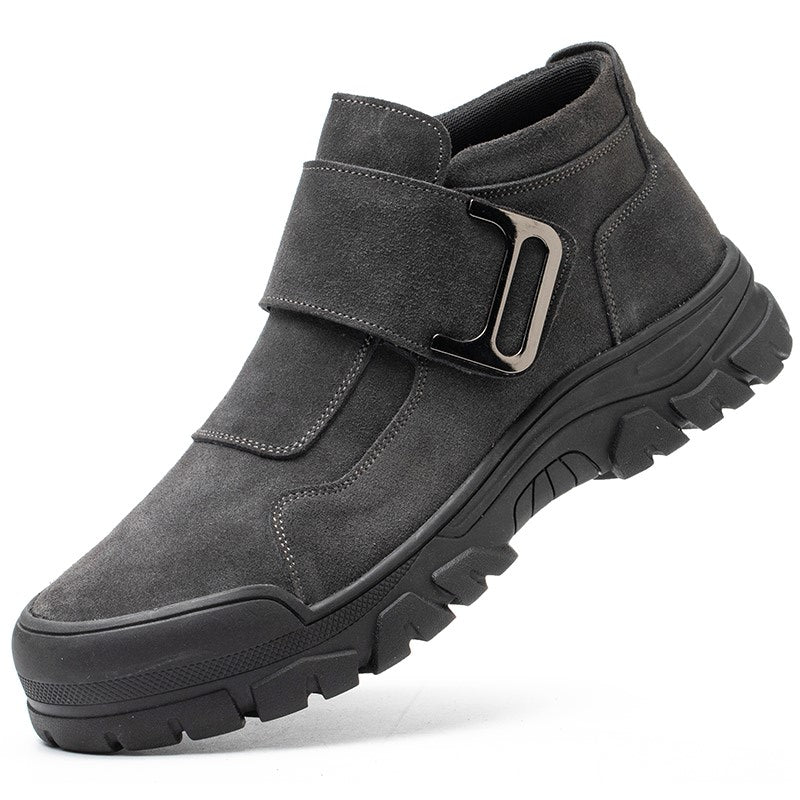 Indestructible Men Work Safety Shoes with Steel Toe, Anti-Smashing Puncture Proof Construction Boots for Heavy-Duty