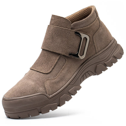 Indestructible Men Work Safety Shoes with Steel Toe, Anti-Smashing Puncture Proof Construction Boots for Heavy-Duty