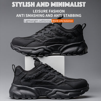 Lightweight Protective Work Sneakers for Men, Breathable Anti-Puncture Safety Shoes for Comfortable Daily Use