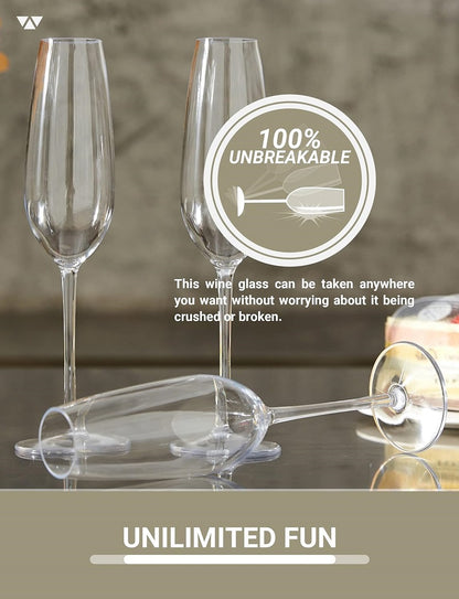 Floating Champagne Flutes Set Unbreakable Tritan Plastic Sparkling Wine Glasses For Pool Wedding Pa 3