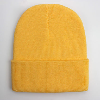 Warm Knitted Cap, Solid Unisex Beanie, Soft Wool Blend Hat, Autumn Winter SkullCap, Men Women Gorro, Ski Caps.