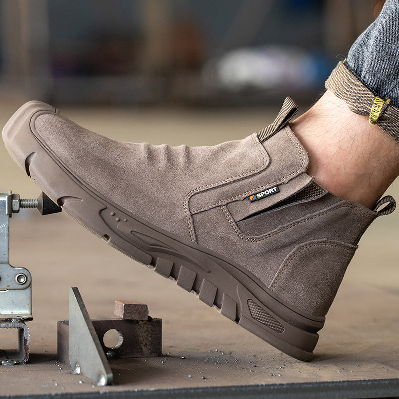 Heavy-Duty Steel Toe Cap Working Boots for Men, Anti-Puncture Indestructible Work Shoes with Outdoor Grip & Breathable