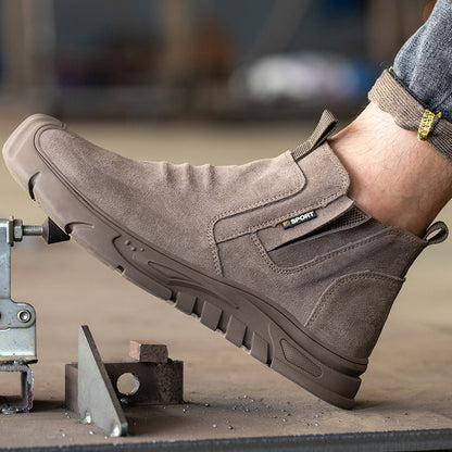 Heavy-Duty Steel Toe Cap Working Boots for Men, Anti-Puncture Indestructible Work Shoes with Outdoor Grip & Breathable