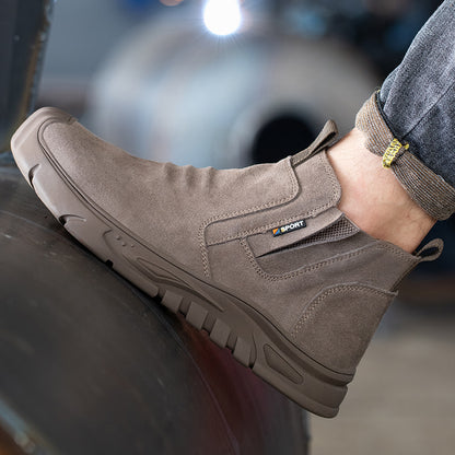 Heavy-Duty Steel Toe Cap Working Boots for Men, Anti-Puncture Indestructible Work Shoes with Outdoor Grip & Breathable