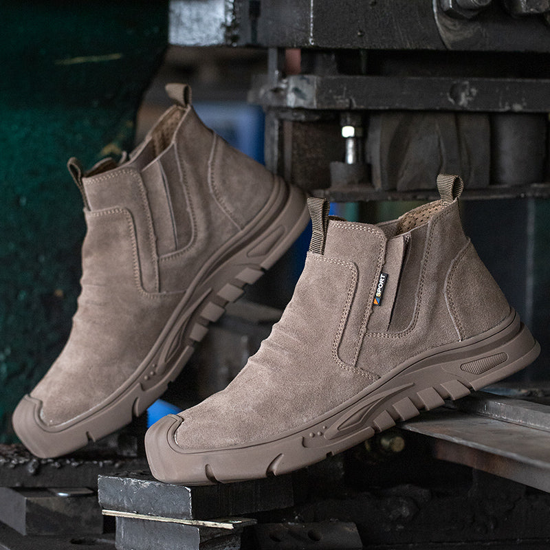 Heavy-Duty Steel Toe Cap Working Boots for Men, Anti-Puncture Indestructible Work Shoes with Outdoor Grip & Breathable