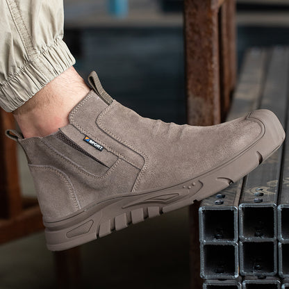 Heavy-Duty Steel Toe Cap Working Boots for Men, Anti-Puncture Indestructible Work Shoes with Outdoor Grip & Breathable