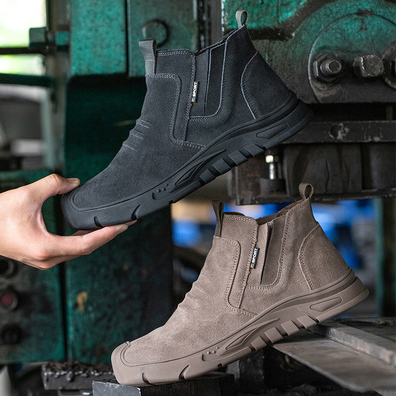Heavy-Duty Steel Toe Cap Working Boots for Men, Anti-Puncture Indestructible Work Shoes with Outdoor Grip & Breathable