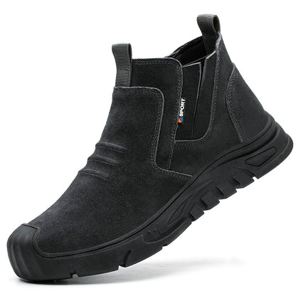 Heavy-Duty Steel Toe Cap Working Boots for Men, Anti-Puncture Indestructible Work Shoes with Outdoor Grip & Breathable
