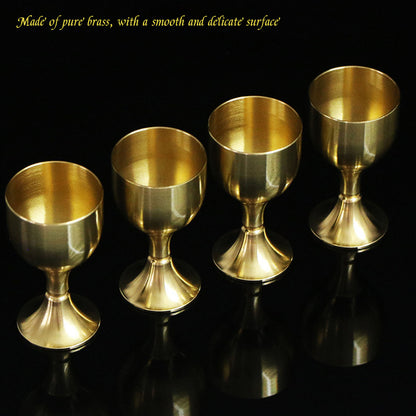 Pure Brass Goblet, Elegant Copper Chalice Cup, Metal Liquor Tumbler for Cocktails and Wine, Party Glass, Home Bar Decor