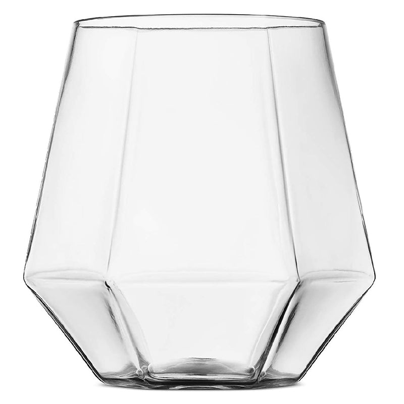 Hexagonal Whiskey Glass, Gold Edged Diamond Glass, Transparent Plastic Household Tumbler, Foreign Wine Glass