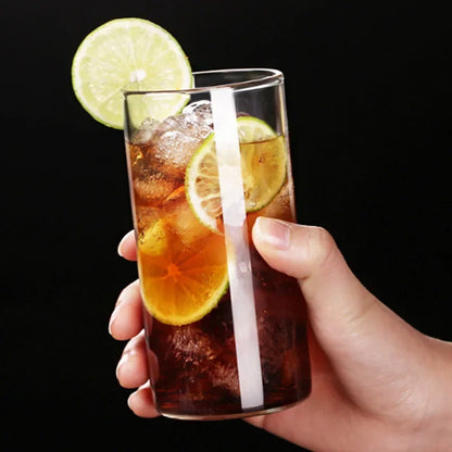 Large Capacity 250ml Glass Tumbler Straight Glass For Cold Drinks Coffee And Milk Creative Family C 1