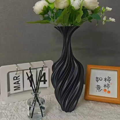 Modern Plastic Flower Vase, White Black Aesthetic, Room Decoration, Floral Arrangement Bottle