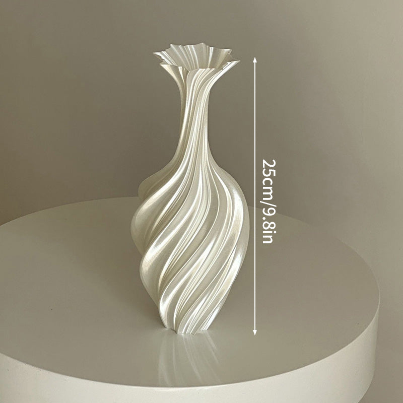 Modern Plastic Flower Vase, White Black Aesthetic, Room Decoration, Floral Arrangement Bottle