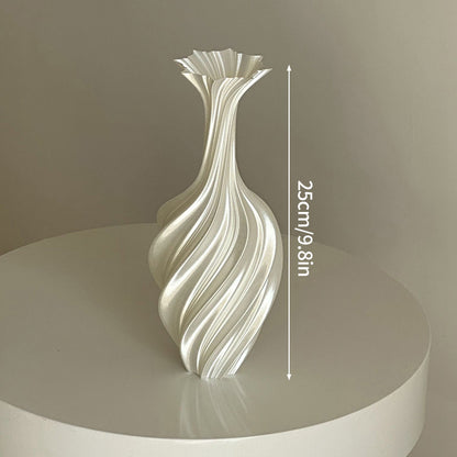Modern Plastic Flower Vase, White Black Aesthetic, Room Decoration, Floral Arrangement Bottle