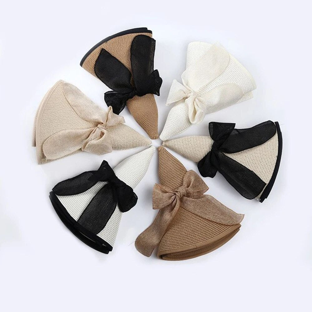 Brim Straw Hat Women's Summer Sun, Oversize Big Brim Hat, 1pc Women's Oversize, Seaside Bow Beach Hat, Suitable For Sun.
