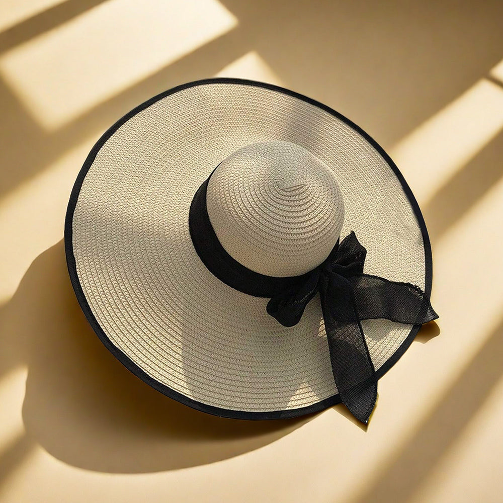 Brim Straw Hat Women's Summer Sun, Oversize Big Brim Hat, 1pc Women's Oversize, Seaside Bow Beach Hat, Suitable For Sun.