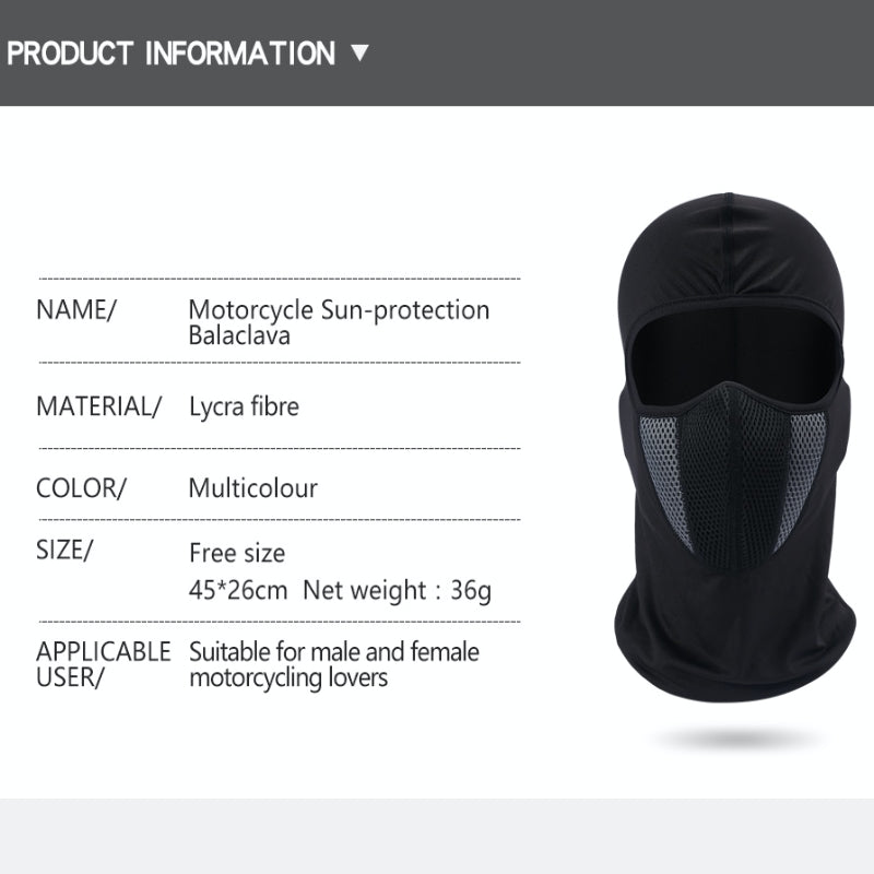 Motorcycle Balaclava Breathable, Full Face Mask Cycling, Windproof Headgear, Outdoor Sports Men CS Mask, Head Cover Hat.