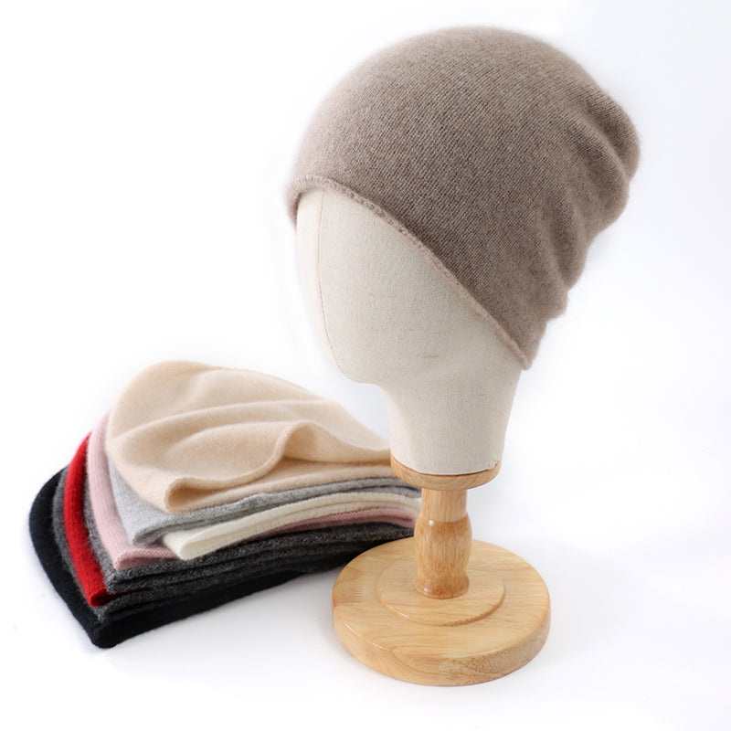 Cashmere Knitted Beanie Hat, Winter Unisex Outdoor Casual Cap, Solid Color Keep Warm Hedging Hat for Men and Women