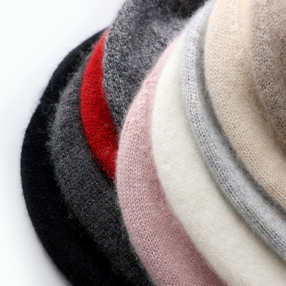 Cashmere Knitted Beanie Hat Winter Unisex Outdoor Casual Cap Solid Color Keep Warm Hedging Hat For  2
