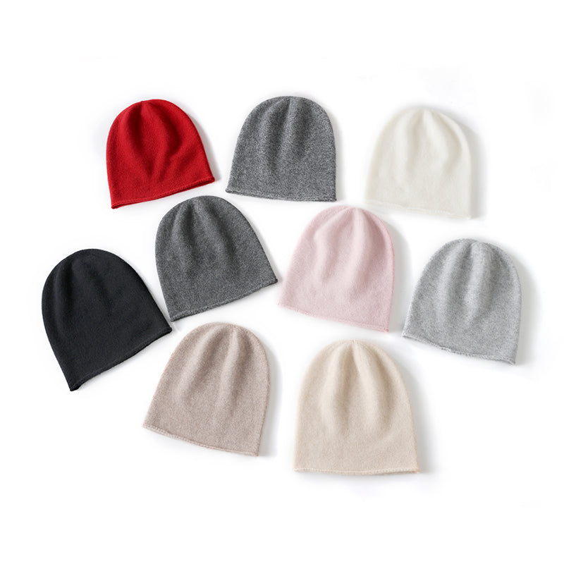 Cashmere Knitted Beanie Hat Winter Unisex Outdoor Casual Cap Solid Color Keep Warm Hedging Hat For  4