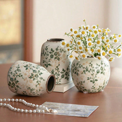 Art Ceramic Vase, Handmade Ice Crackle Vase, Home Decoration for Living Rooms and Offices, Fresh or Dry Flower