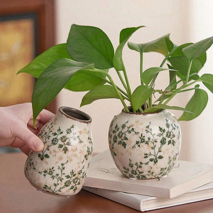 Art Ceramic Vase, Handmade Ice Crackle Vase, Home Decoration for Living Rooms and Offices, Fresh or Dry Flower