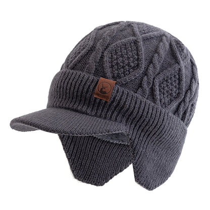 Plush Fur Lined Warm Unisex Hat Outdoor Stylish Beanie Thick Knitted Ski Cap With Earflaps 1