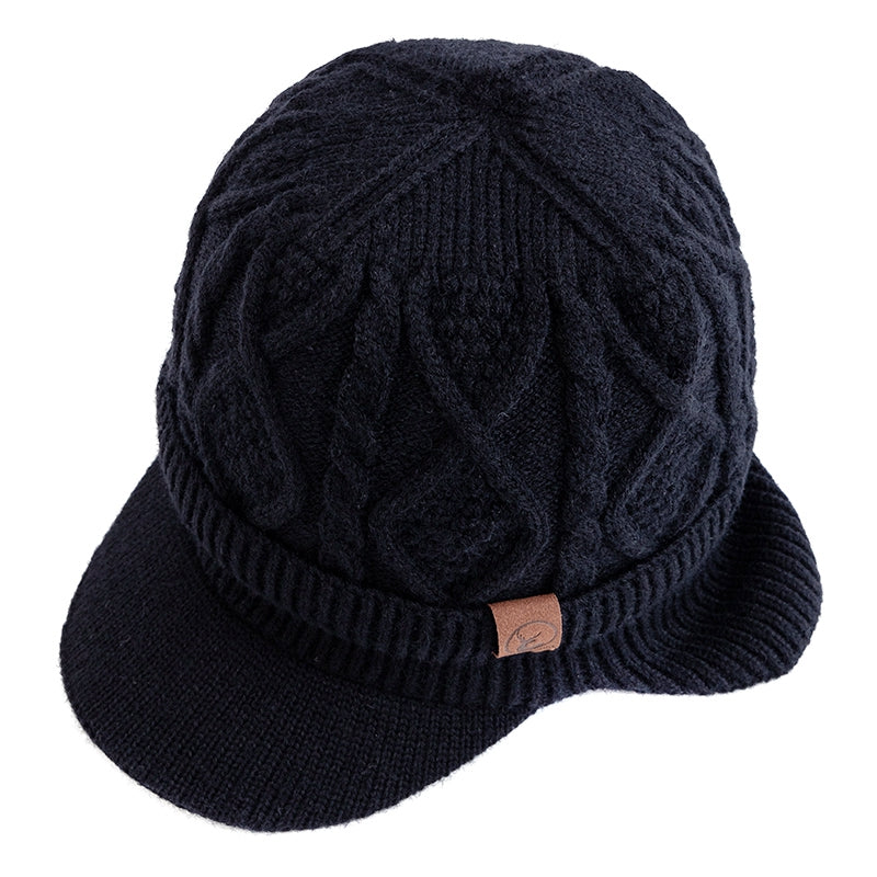 Plush Fur Lined Warm Unisex Hat Outdoor Stylish Beanie Thick Knitted Ski Cap With Earflaps 4