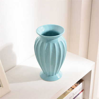 Modern Minimalist Ceramic Flower Vase, Style Tabletop Ornament, White Creative Home Christmas Decoration